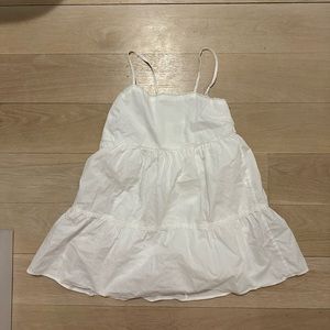 White cotton tiered Sun dress from wild fable